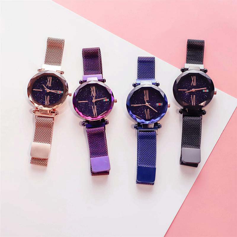 Prime_Zar Bundle of 3 ladies Luxury Starry Sky Magnet Wrist Watches - Prime Zar