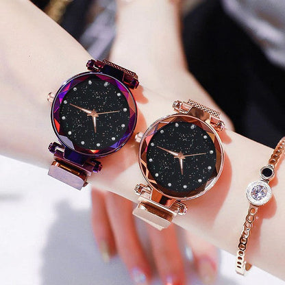Prime_Zar Bundle of 3 ladies Luxury Starry Sky Magnet Wrist Watches - Prime Zar