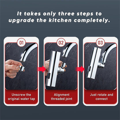 Prime Zar™ Waterfall Kitchen Faucet Extension Adapter 720° Swivel 4 Mod - Prime Zar
